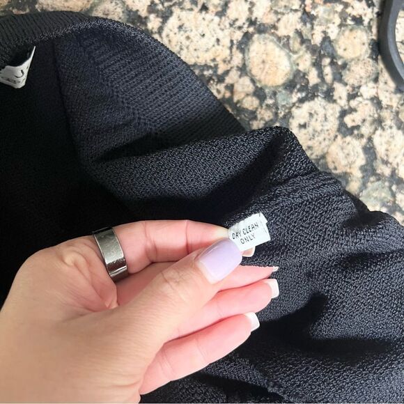 St John Separates Black Elastic Waist Pockets  Santana Knit Pant Size 4 USA - Picture 7 of 8